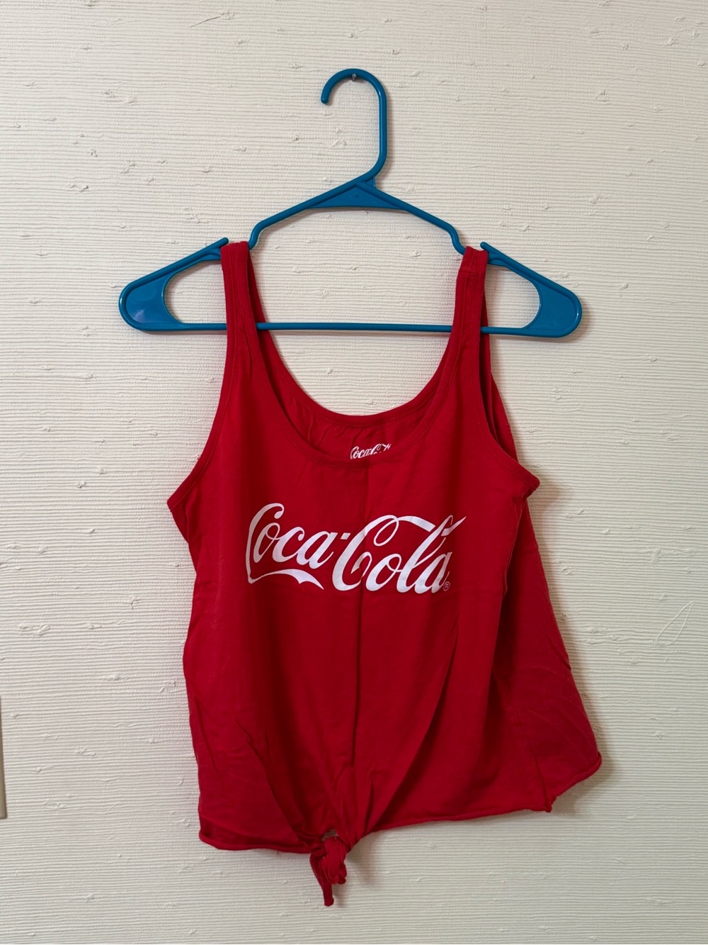 Coca Cola Red Women's Knot-Front Logo Tank